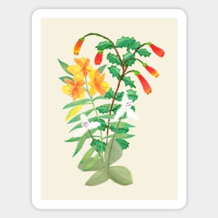 Wildflower bouquet painted illustration Magnet